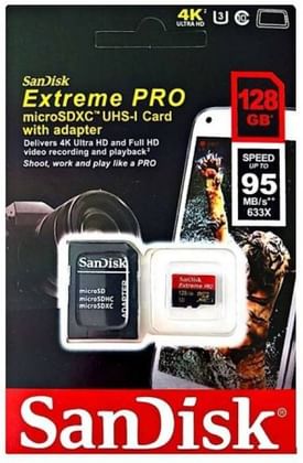 SanDisk Extreme Pro 128GB MicroSDXC Class 10 95MB/s Memory Card