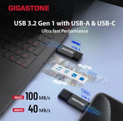 Gigastone Dual Z40 128 GB USB 3.2 Gen 1 Flash Drive - image 3