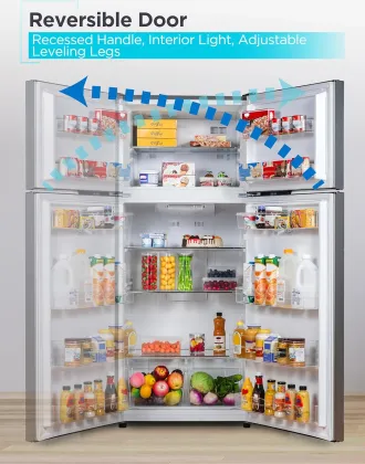BLACK+DECKER BR1460HS 14.6 Cu Ft Double Door Refrigerator