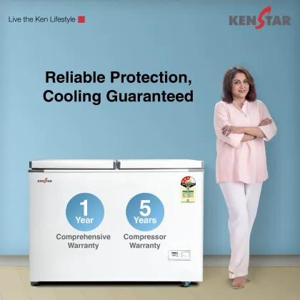 Kenstar 300VCF3DDKS26W 323 L Double Door Deep Freezer