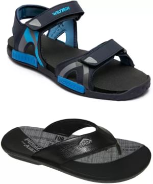 Asian Men Multicolor Sandals, Blue-Black