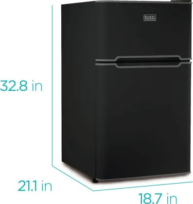 BLACK+DECKER BCRDK32B 3.1 Cu Ft Double Door Mini Refrigerator