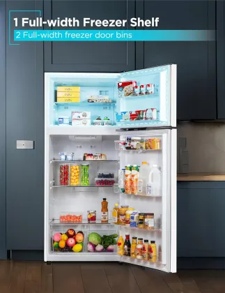 BLACK+DECKER BR1460HW 14.6 Cu Ft Double Door Refrigerator