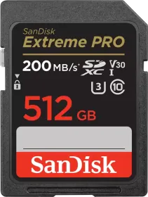 SanDisk Extreme Pro 512 GB UHS-I SDHC Memory Card