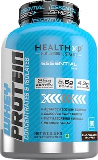 HealthXP Essential Series 100% Whey Protein 2.5Kg Chocolate Truffle