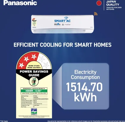 Panasonic CS/CU-QU30CKYFM 2.5 Ton 3 Star 2026 Inverter Split AC
