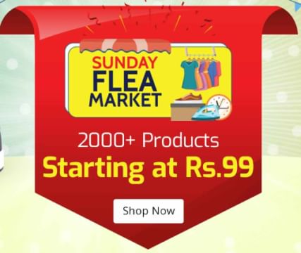 Shopclues Sunday Flea Market: Everything at Discount + Flat Rs. 75 OFF on 2 Products