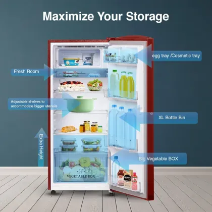 Sharp SJ-DF225N2-PRF 197 L 2 Star Single Door Refrigerator
