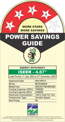MITSUBISHI SRK24YYM-W6 2.1 Ton 4 Star 2025 Inverter Split AC