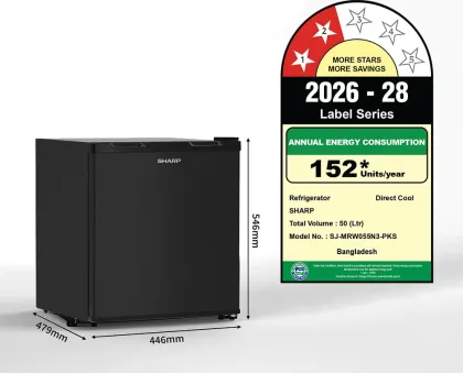 Sharp SJ-MRW055N3-PKS 50 L 2 Star Single Door Mini Refrigerator