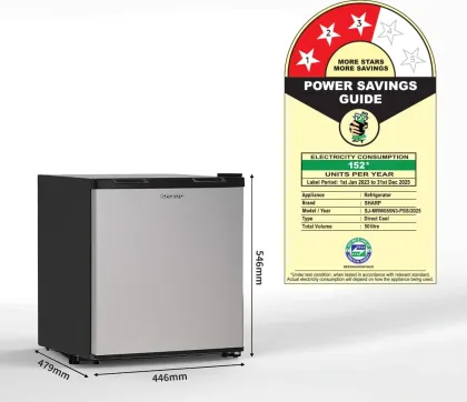 Sharp SJ-MRW055N3-PSS 50 L 3 Star Single Door Mini Refrigerator