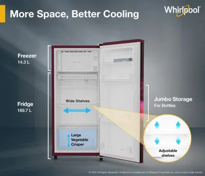 Whirlpool 215 IMPC PRM 5S INV Wine Enchant-Y 192 L 5 Star Single Door Refrigerator