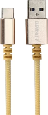 Orbatt USB4 1.5 Meter Metal Braided Fast Charging & Data Transfer Certified TYPE C Cable USB C Type Cable  (All Phones With Type C port, Gold)