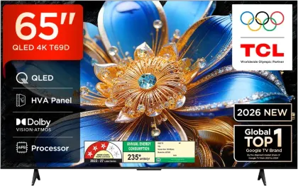 TCL T69D 65 inch Ultra HD 4K Smart QLED TV (65T69D)