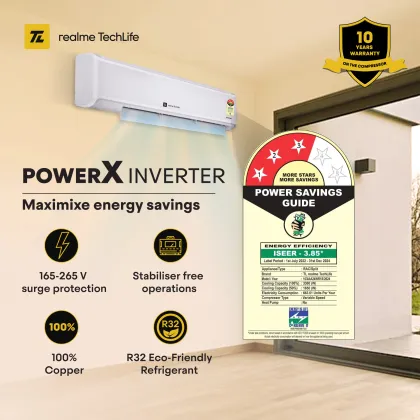 Realme TechLife 103IAA24WR1S 1 Ton 3 Star 2024 Inverter Split AC
