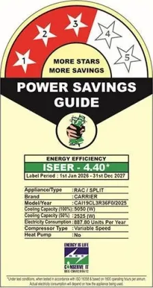 Carrier CAI19CL3R36F0 1.5 Ton 3 Star 2025 Inverter Split AC