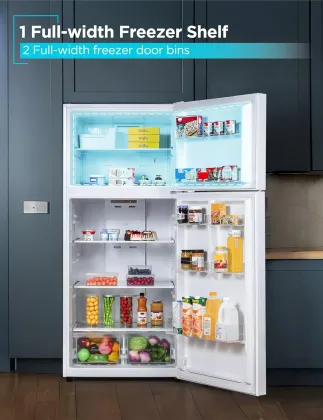 BLACK+DECKER BR1810HIMW 18.1 Cu Ft Double Door Refrigerator