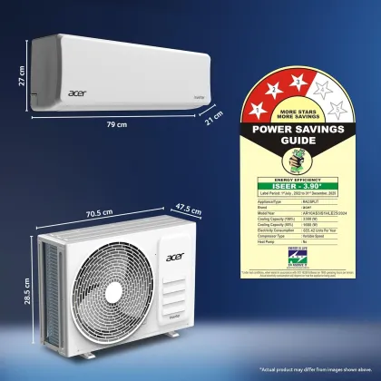 Acer AR10AS3IS1HLE25 1 Ton 3 Star 2025 Inverter Split AC