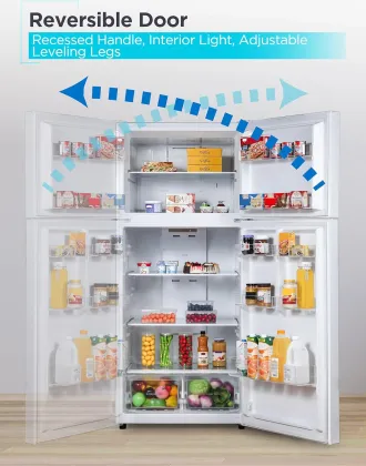 BLACK+DECKER BR1810HW 18.1 Cu Ft Double Door Refrigerator
