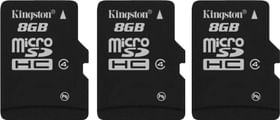 Kingston Pack of 3 - Kingston 8 GB Micro SDHC Memory Card Class 4