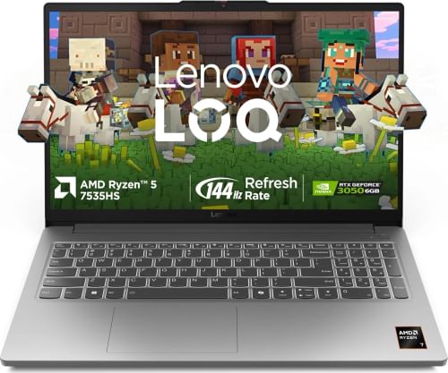 Lenovo LOQ Essential 83S000JCIN Gaming Laptop (AMD Ryzen 5 7535HS/ 16GB/ 512GB SSD/ Win11/ 6GB RTX 3050 Graph)