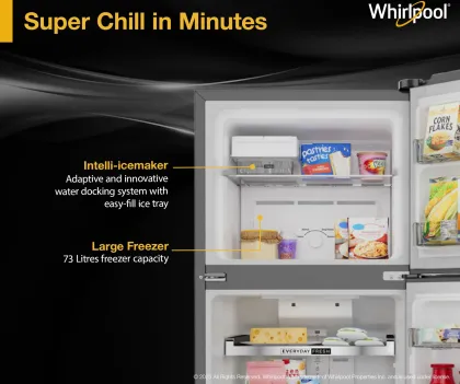 Whirlpool IF INV ELT DF355 Lunar Steel-Y 308 L 3 Star Double Door Refrigerator