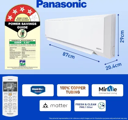 Panasonic CS/CU-NU12ZKY4W 1 Ton 4 Star 2023 Inverter Split AC