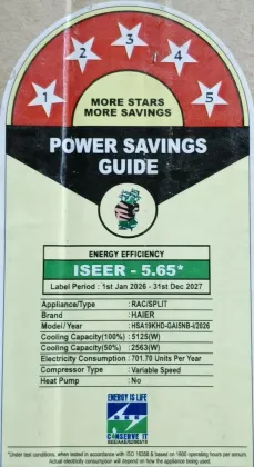 Haier HSA19KHD-GAI5NB-I 1.6 Ton 5 Star 2026 Inverter Split AC