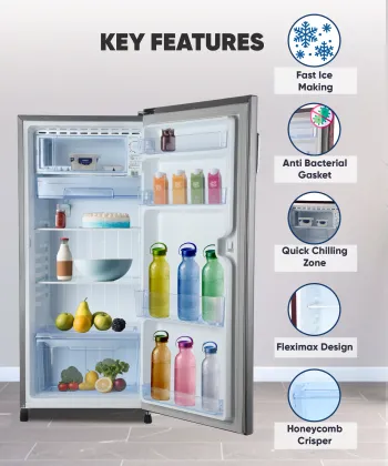 Lloyd GLDC203SSST4LC 188 L 3 Star Single Door Refrigerator