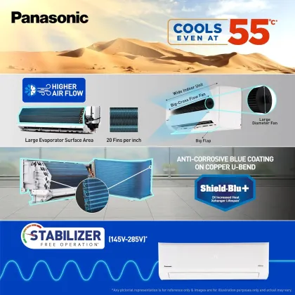 Panasonic CS/CU-SU12AKY3W 1 Ton 3 Star 2025 Inverter Split AC