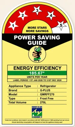 GPLUS GMRFF270 270 L 4 Star Double Door Refrigerator