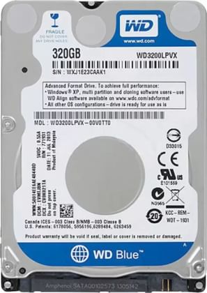WD Blue WD3200LPVX 320 GB Laptop Internal Hard Disk Drive