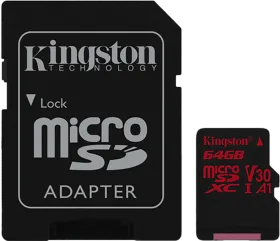 Kingston Canvas React 64GB Micro SDXC UHS-I Class 10 Memory Card