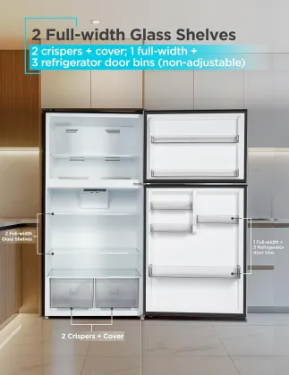 BLACK+DECKER BR2400JB 24 Cu Ft Double Door Refrigerator