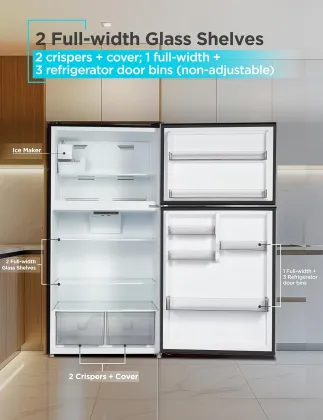 BLACK+DECKER BR2400JIMS 24 Cu Ft Double Door Refrigerator