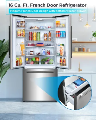 BLACK+DECKER BRF1600GIMS 16 Cu Ft French Door Refrigerator