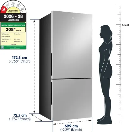 Electrolux UltimateTaste 700 EBE4302C-S 425 L 1 Star Double Door Refrigerator
