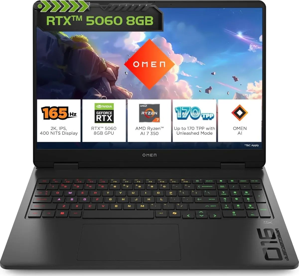 アオ HP Omen 16-ap0183AX Gaming Laptop (AMD Ryzen AI 7 350/ 24GB/ 1TB