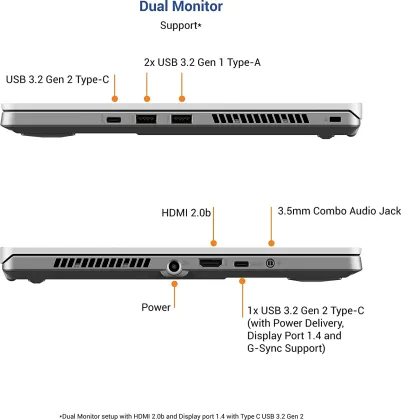 Asus ROG Zephyrus G14 GA401II-HE217TS Laptop (Ryzen 5/ 8GB/ 1TB SSD/ Win10/ 4GB Graph)