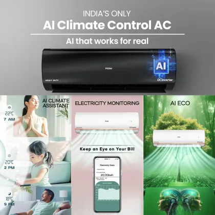 Haier HSU19K-PZFB5BN-INV 1.6 Ton 5 Star 2025 Inverter Split AC