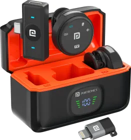 Portronics Vlogmate 3 Dual Wireless Collar Lapel Microphone