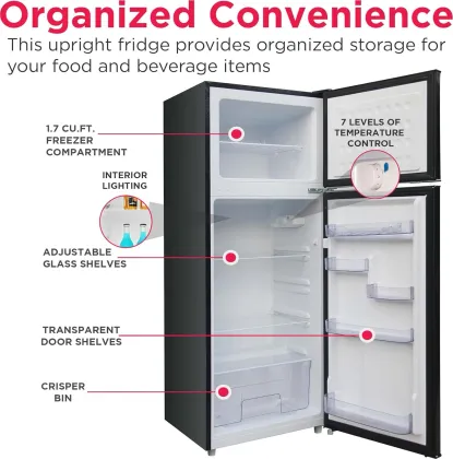 Frigidaire EFR753BK 7.5 Cu Ft Double Door Refrigerator