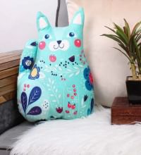 Blue Velvet Cat 16x11.5 inches Shaped Cushion By Stitchnest