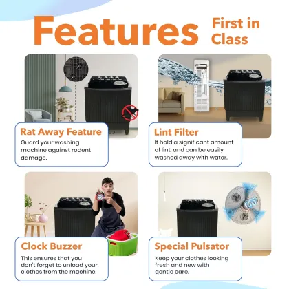 Power Guard PG85WM 8.5 Kg Semi Automatic Washing Machine