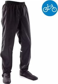 BTWIN 100 City Cycling Rain Overtrousers - Black