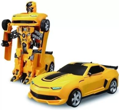 NV Collections Robot Transformer Converting Into Kids Toy Car  (Yellow)