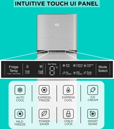 Black and Decker BXRF1F3GHI241IN 241 L 3 Star Double Door Refrigerator