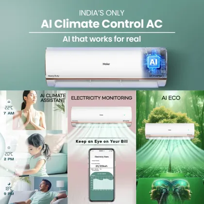 Haier HSU13K-PYAIR4BN-INV 1 Ton 4 Star 2025 Inverter Split AC