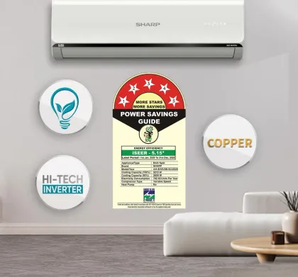 Sharp AH-SI18V5B-SC 1.5 Ton 5 Star 2025 Inverter Split AC
