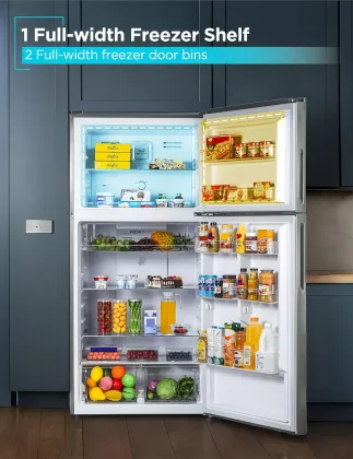 BLACK+DECKER BR1640KS 16.4 Cu Ft Double Door Refrigerator
